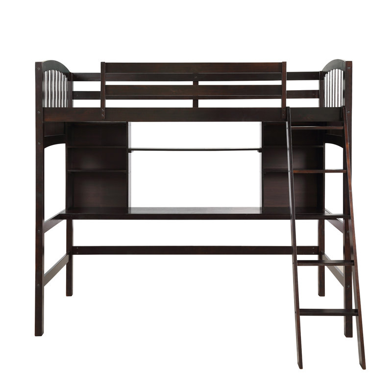 Red Barrel Studio® Evridiki Extra Long Twin Loft Bed with Desk Wayfair